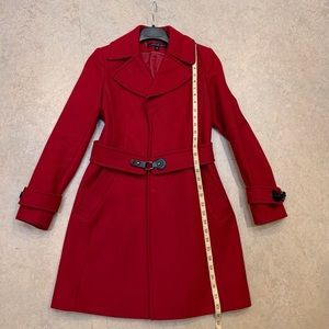 No longer for sale.  Red wool blend coat. Petite size 6.  Excellent condition